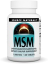 Zdroj Naturals MSM (metylsulfonylmetán), a Dietary Sulfer Supplement, 1000 MG - 60 tabliet