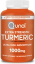 Qunol Turmeric Curcumin əlavə, Ultra Yüksək Absoreksiya ilə 1000mg, Birləşdirici, Ekstra Güclü Kapsüller, 150 Count