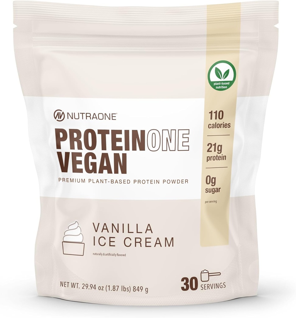 Białko NutraOne Vegan Plantan- Based Protein Powder Wegan Protein Powder, Darmowy, Pea i Rice Protein (Wanilia Lody)