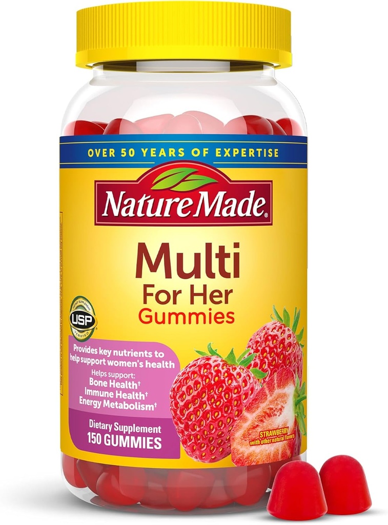 Natureza feita multivitamínico para mulleres, mulleres Gummy multivitamínico para o apoio nutricional diario, 150 Multi Vitamin Gummies, 75 Day Supply