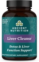 Ancient Nutrition Liver Detox supplement, Ancient Herbals Liver Cleanse with Milk Thistle, Dandelion Root ' Reishi for Optimal Liver Support, 1300mg, Gluten Free, 60 count