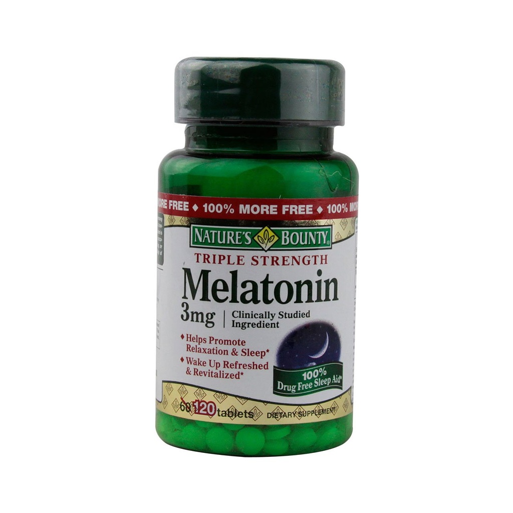 Nature's Bounty Melatonin 3 mg Tablets 120 Tablets (Packs of 4)