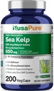 NusaPure Sea Kelp Natural Iodine 325mcg 10:1 Erauzketa, 65 mg Kapsula 200 Count (GMO ez, Vegan)