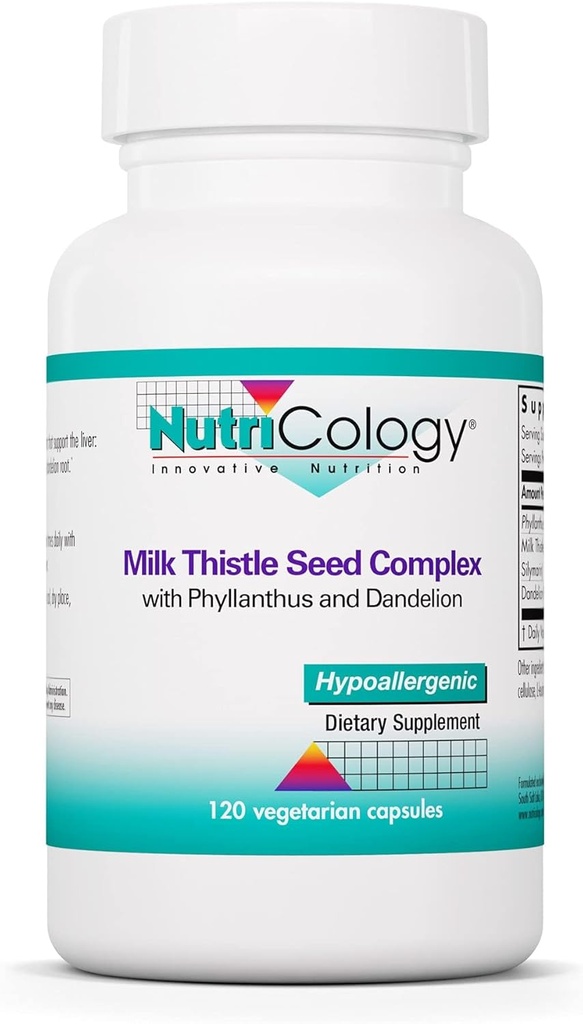 Nutriologia Phylantus complex suplementari - Suport de salut Livingr, llet Thistle, Dandelion, Detox, Neteja, Vegetar Capules - 120 Compte