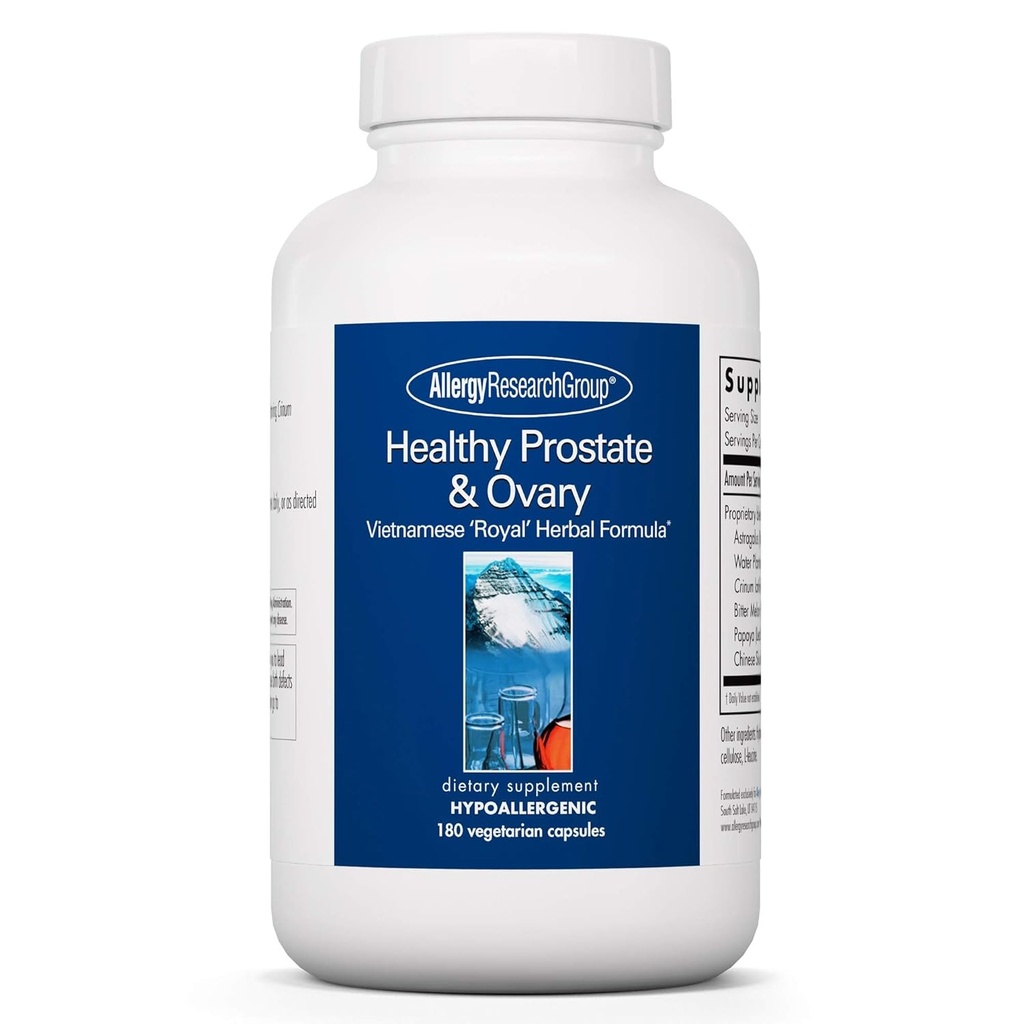 Allergy Research Group Healthy Prostate & Ovary Supplement - Ovarian Support, Prostate Support, för män och kvinnor, vegetariska kapslar - 180 greve