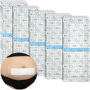 C-Section Waterproof Abdominal Incision Bandages Post Hysterectomy Tummy Tuck Shower Protector Scar Cover with Protective Pad Patches Island Dressing Tapes Large Wound Care Supplies 4x10 Pack of 25