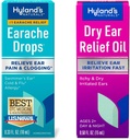 Bundle of Hyland's Earache Drops 0.33 Fl Oz і Сухий Ear Relief Oil, Полегшення Ear Irritation Fast, для сих і сухих дратівливих ефірів, віки 2 і вгору, День і нічні краплі, 0.5 Ounce