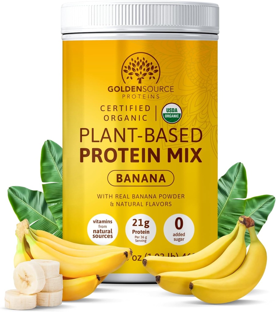 Banana - Proteína baseada en plantas Powder, Protein Mix, Protein Powder with Vitamins & Minerals, 20g of Protein, & Complete Amino Acid Profile, Vegan Protein Powder