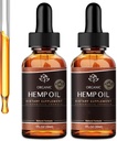 Hemp Oil - 2 Packs 800,000 Maximum Strength - Pure " CO2 Extract drops - 100% Natural Organic, Vegan, Non-GMO,