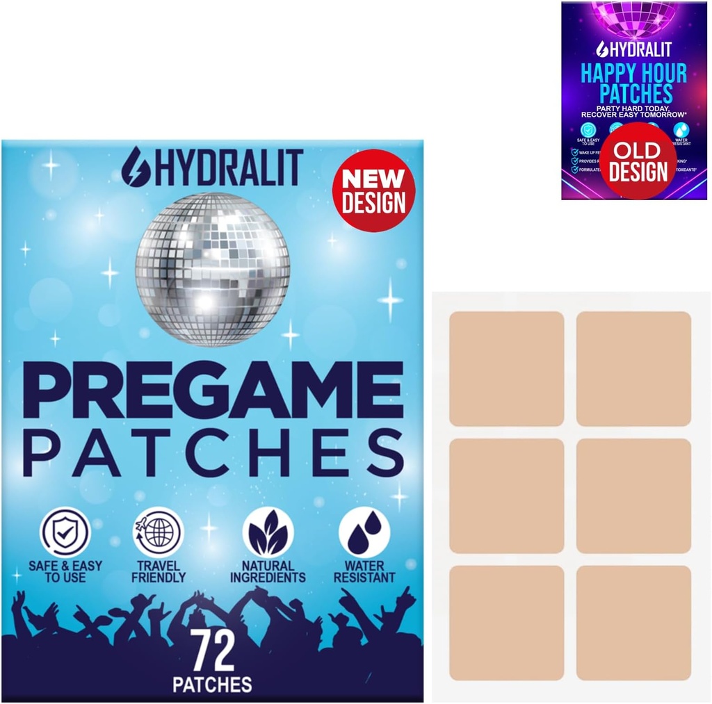 Happy Hour Hangover Patches Party Aid Hidratazioa Alkohola berreskuratzeko adabakia Long-Lasting Natural Formula Better Mornings After Night Out Wake Up