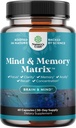 Matrix Nootropic Creier Supliment pentru memorie și concentrare Îmbunătățirea - Vitamine pentru sănătate mintală și claritate - Complex cognitiv pentru adulți de toate vârstele Vitalitatea Minții - 60 capsule