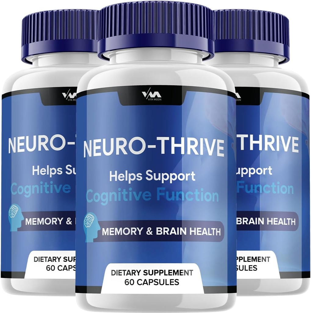 Neuro Thrive Brain Supplement Capsules - NeuroThrive Pills, Neuro Thrive Cognitive Dukungan dan Review, 180 Capsules