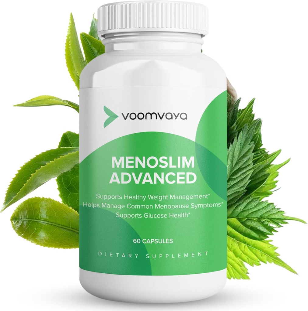 VomVaya MenoSlim Advanced Menopause Wheight Loses for Women - Menopause & Perimenopause Suplemen Perempuan - Estrogen Suplemen & Menopause Relief for Hot Flashes, Bloating, Energy - 60 Capsules