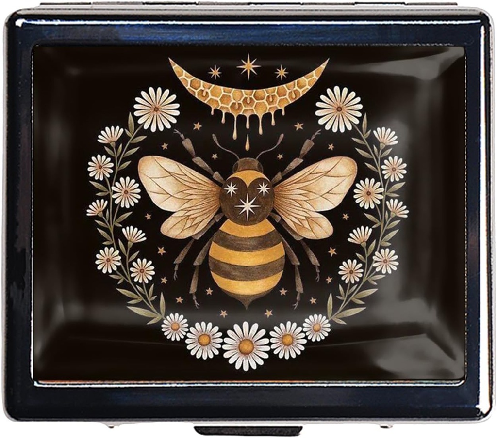 Cute potovalne tablete Organizator z ogledalom - 7-dnevno kromirane svetleče srebrne tablete Box, 8-kompartment Pravokotne tablete Primer za vitamine in zdravila (Honeymoon Design)