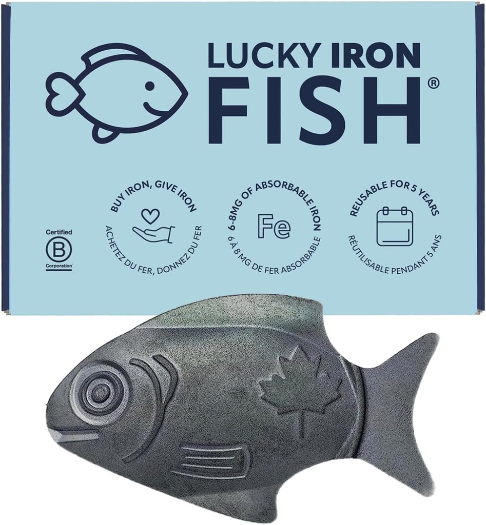 The Original Lucky Iron Fish ®. An Iron Supplement Alternative to Reduce Deficiency. NO SIDE EFFECTS. Use once daily - 5 year supply included.