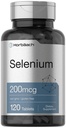 Horbäach Selenium Supplement for Women & Men | 200mcg | 120 Tablets | as Selenium Yeast | Vegetarian, Non-GMO and Gluten Free
