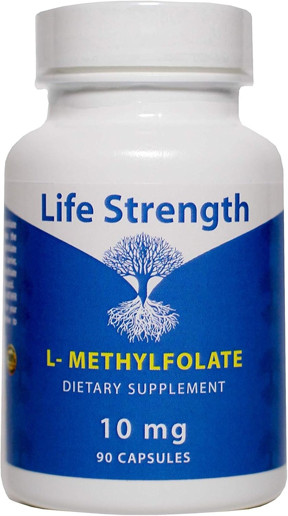 L-metilfolato 10 MG, Methyl Folate ottimizzato e altamente bioattivo, supplemento 5-MTHF per il supporto dell'umore e dell'immunità, supplemento di dieta naturale per l'energia, non OGM & Gluten-Free, 90 capsule