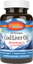 Carlson - Cod Liver Oil Minis, 280 мг Омега-3s + Вітаміни A & D3, Серцева підтримка та когнітивна функція, Здоров'я зору, 250 Mini Soft Gels