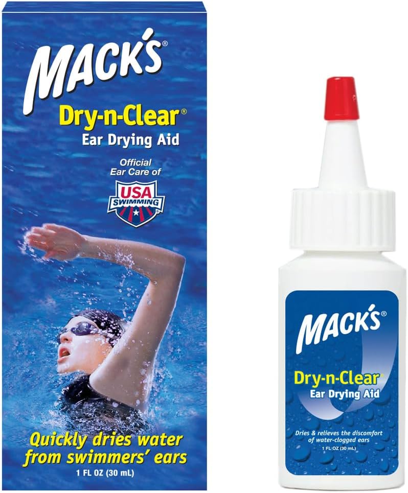 Mack's Dry-n-Clear® oordrogend hulpmiddel - zwemmers oordruppels voor water verstopte ooren na het zwemmen, douchen, scuba duiken en surfen - 1 Fl Oz