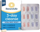 Renew Life 3-Day Cleanse Body Reset 2-Part Detox Cleanse kapsulak, Digestive Wellness and Regularity, Herbal nahastu Magnesium eta Cranberry, Soy, Dairy eta glutenik gabeko 12.