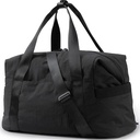 Bolsa de Ginástica BAGSMART para Mulheres, Continue Weekender Overnight Bag, Bolsas Duffel de viagem com manga de trolley, item pessoal saco de viagem saco de treino saco de dança (Black, Médio)