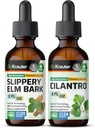 BIO KRAUTER Slippery Elm Tinctuur 2 Fl. Oz. & Cilantro Tinctuur 2 Fl. Oz.