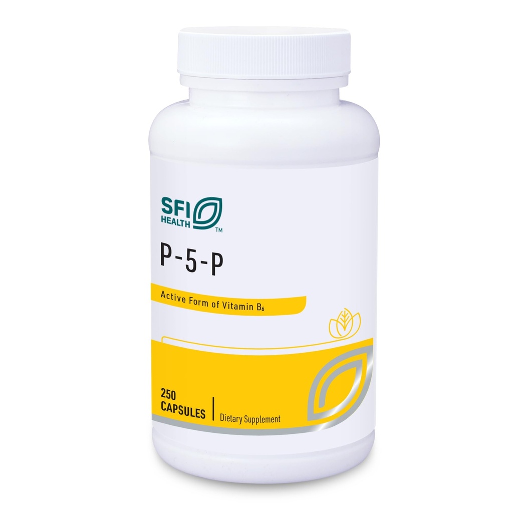 Klaire Labs SFI Health P-5-P - 30 Milligrams of Bioactive Vitamin B6 Pyridoxal-5-Phosphate for Metabolic & Liver Support, Hypoallergenic (100 Capsules)