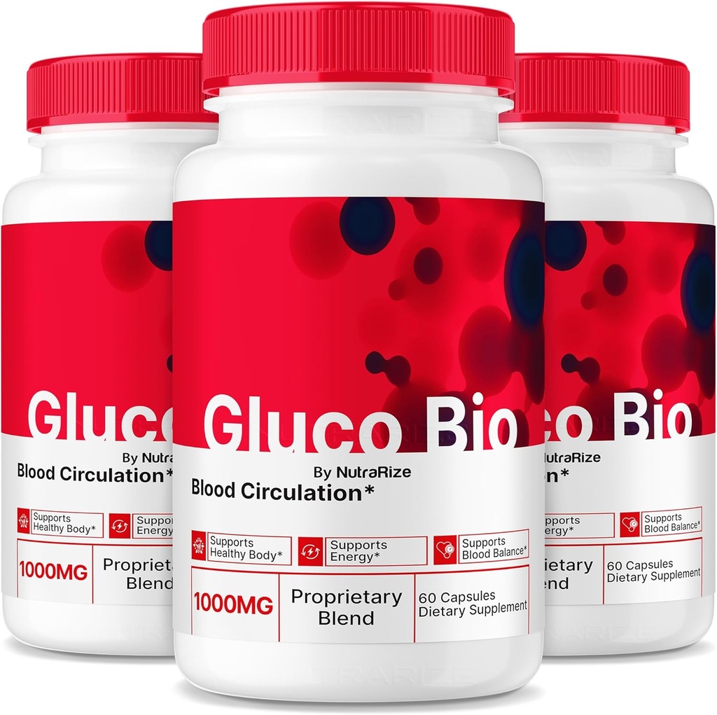 (3 Pack) GlucoBio Capsules, trợ cấp sinh học chính thức Gluco, Tất cả công thức tự nhiên để hỗ trợ sức khỏe và tốt, GlucoBio Reviews (180 Capsules)