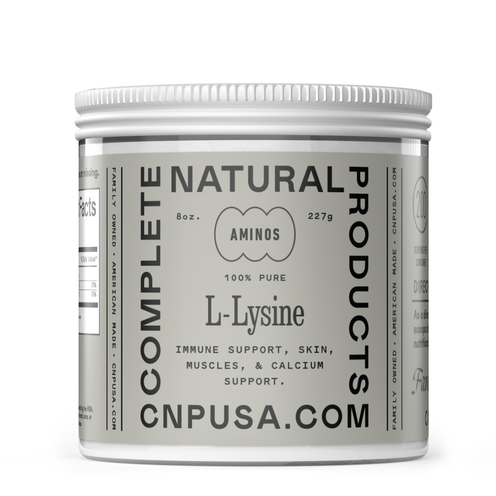 L-Lysine Powder Supplement - Bulk L-Lysine 8oz, 200 Servings