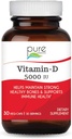 Pure Essence Labs Vitamin D - 5000 IU Vitamin D von 100% reines Cholecalciferol - 30 vegetarische Kapseln