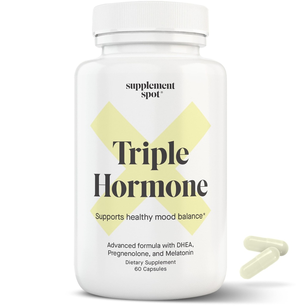 Natural Mood Balance Supplement w/Melatonin, DHEA & Pregnenolone - Formulated to Increase Energy in Men & Women (60 Capsules)