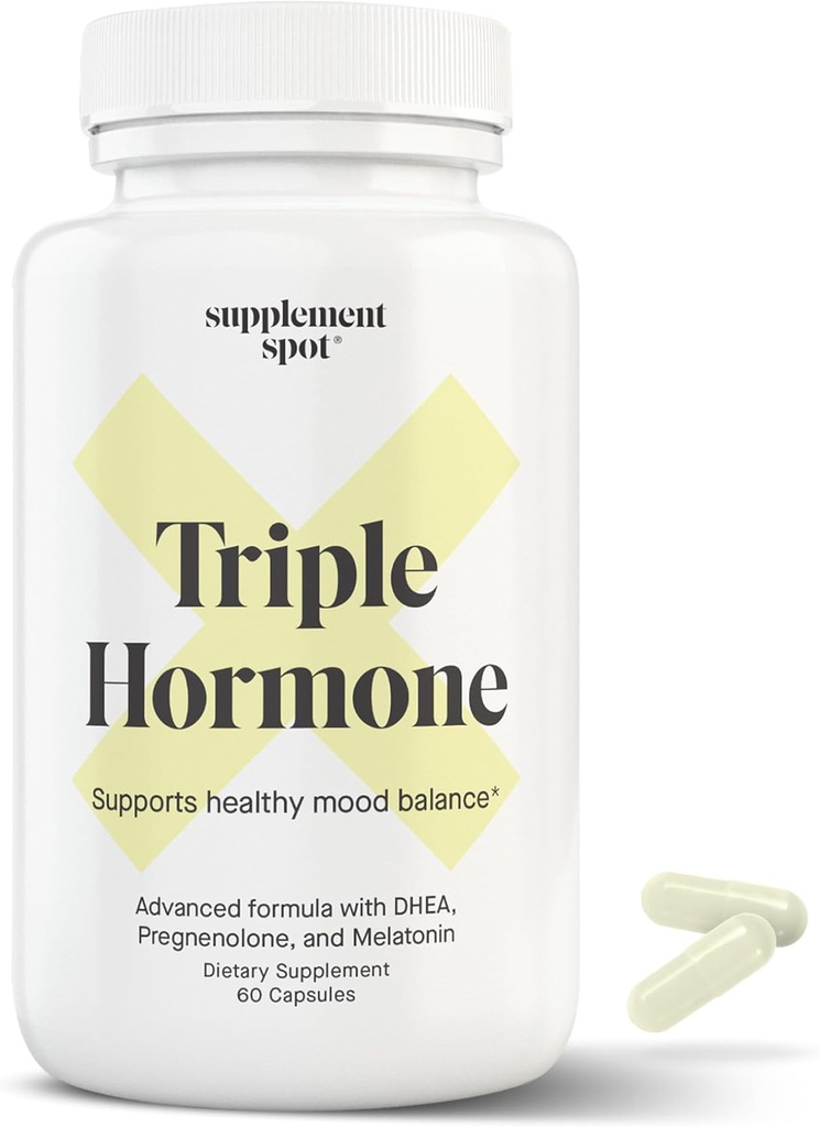 Natural Mood Balance papildinājums w/Melatonīns, DHEA & Pregnenolone - Formulēts, lai palielinātu enerģiju vīriešiem un sievietēm (60 kapsulas)