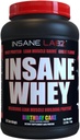 Insane Labz Insane Whey, 100% Lihaste Ehitus Vadaku valk, BCAA Amino profiil, Mass Gainer, toidu asendamine (sünnipäevakook, 30 serveerimist)