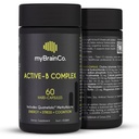 myBrainCo. Active-B Complex – High Strength Activated B Vitamin Supplement with B2, B6, B12 & Methyl Folate – Supports Energy, Brain Function & Nervous System – 60 Vege-Capsules