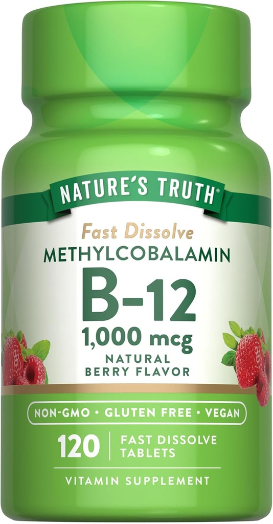 Verità della natura B12 Compresse sublinguali della vitamina | 1000 mcg | 120 conte | Vegan, Non OGM & Gluten Free