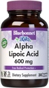 BlueBonnet Alpha lipohape 600mg - võimas antioksüdantne närvide tugisammas naistele ja meestele - mitte-GMO, vegan, Kosher - gluteenivaba, sojavaba, piimavaba - 60 köögiviljakapslit