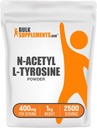 BulkSupplements.com N- Acetyl L- Tyrozyna w proszku - suplement tyrozyny, NALT w proszku, Amino Acid Supplement - Unflavored & Gluten Free, 400mg na jedną porcję, 1 kg (2,2 kg) (opakowanie po 1)