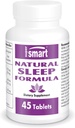 SuperSmart - Natural Sleep Formula (Advanced Formula) - koos L-trüptofaani, Valerian Juur, Hop, Eschscholzia Californica - Taimne täiendus | Mitte-GMO & Gluteenivaba - 45 tabletti