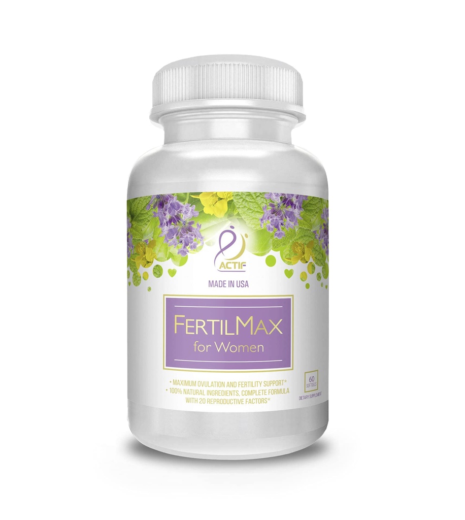 ACTIF Organic FertilMax - #1 Fertility Supplement and Ovulation Support - Non-GMO, Made in USA, 60 Count