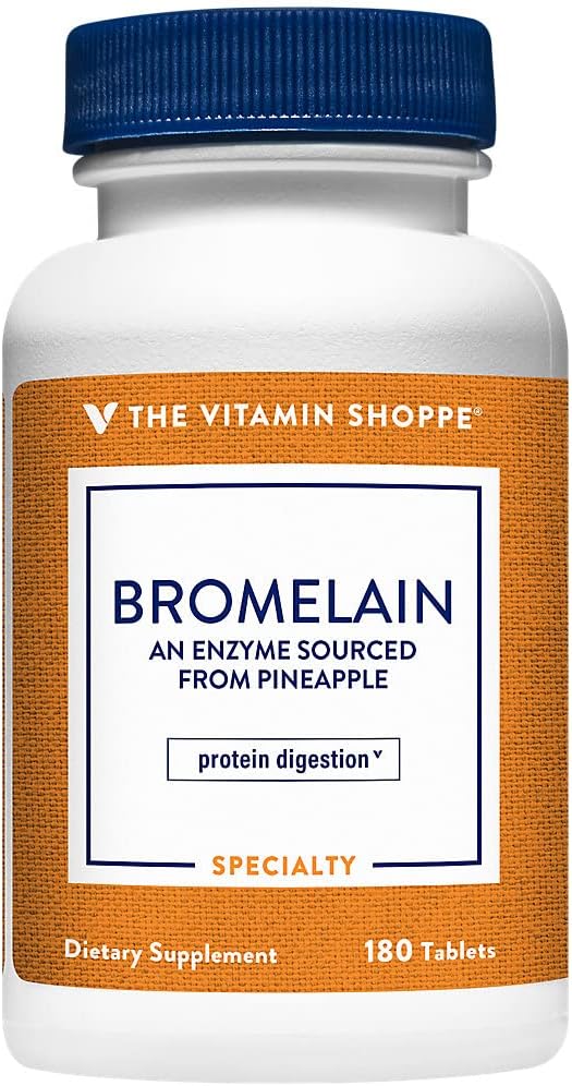 Vitamiini Shoppe Bromelain 500MG & 2000 GDU, tukee proteiinin digestiota ja imeytymistä, Enzyme lähde ananaksista (180 tablettia)