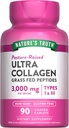 Nature's Truth Collagen Peptides | 90 Caplets | 1型和3型配有维生素C | 草药,Non-GMO & Gluten免费补充