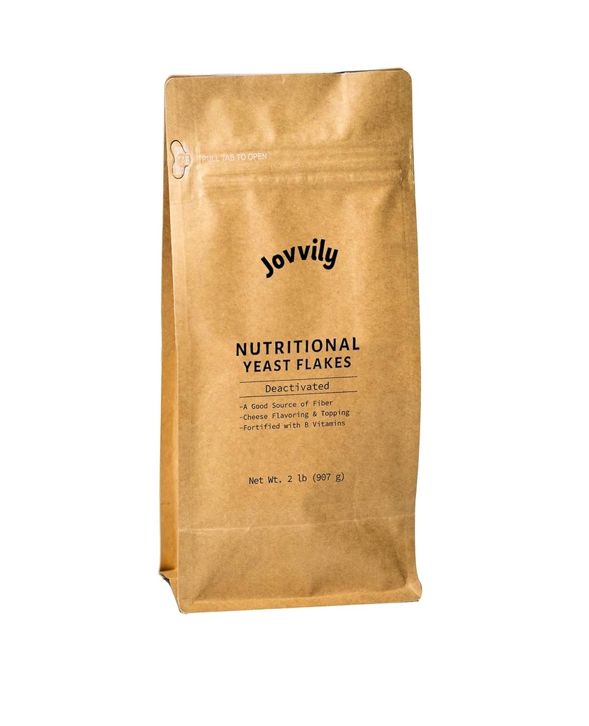 Jovvily Nutritional Yeast Flakes, Popcorn, Supe, Fortified (32 Ounce)