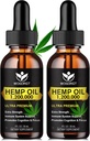 (2 balenia) Organic Hemp Oil - 100% Natural Hemp Oil Extract, upokojujúce, spánok, relaxácia, Imunitná podpora, Bohaté na Omega 3, 6, 9 mastné kyseliny, Vegan - 30ml