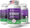 Magnesium Glycinate - מגנזיום תוספת עם Zinc & ויטמין D3 לשינה, Immune, Bone & השרירים תמיכה ובריאות הלב - non-GMO, Gluten-Free, Gentle על Stomach - 180 קפסולות Vegetarian כמוסות