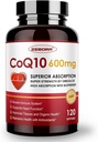 CoQ10-600mg-Softgels - Extra Strength Coenzyme Q10 с PQQ, Omega-3 и BioPerine - висока абсорбция CoQ10 Добавки Антиоксидант (Ubiinoxin) за Heart Health & Energy Production, 120 Softgels