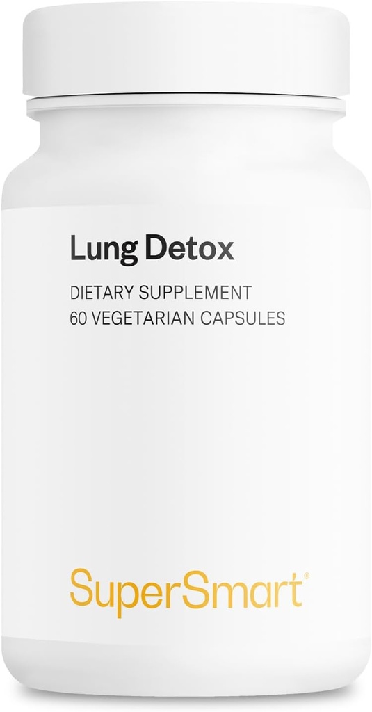 Supersmart - Lung Detox (Advanced Formula) - ar Quercetin, Bromelain, Curcuminoids, EGCG, Non-GMO un Gluten - 60 Veģetārās kapsulas