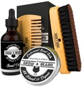 Beard Brush, Beard Comb, Beard Oil, & Beard Balm Grooming Kit for Men's Care, Travel Face Hair Set for growth, Styling, Shine & Softness, מתנות גדולות עבורו