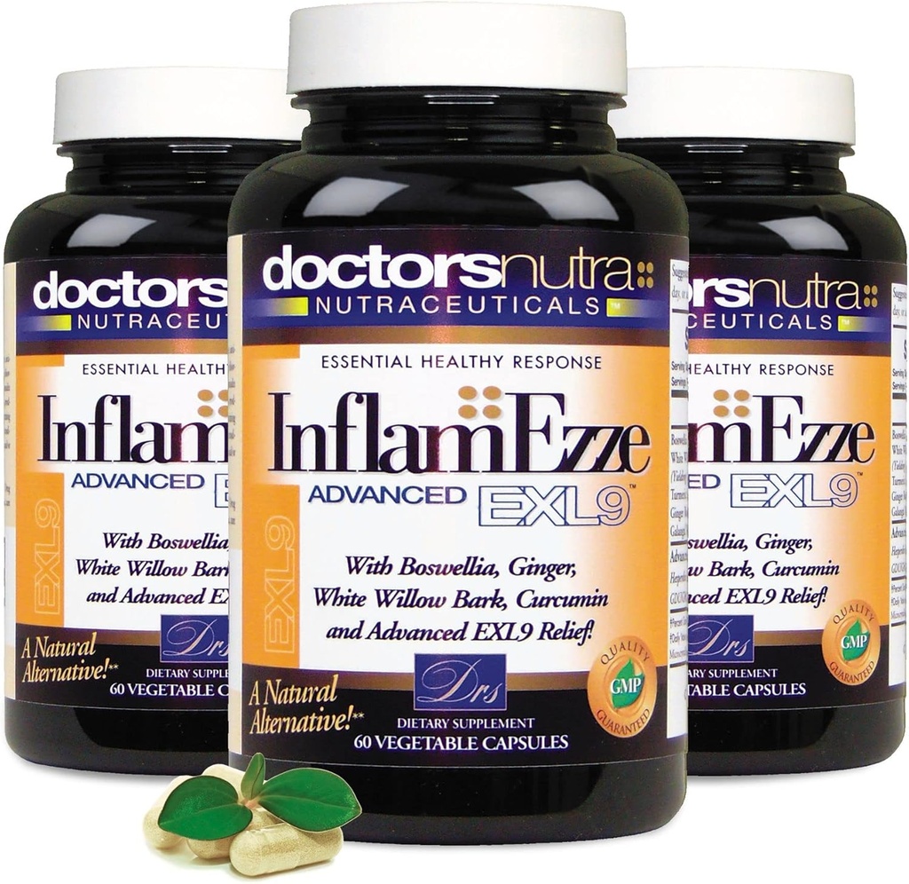 (Pack of 3 InflamEzze - Totale 180 Conta capsule