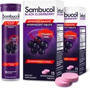 Comprimés d'aileron noir de Sambucol avec vitamine C et zinc - supplément de soutien immunitaire, aileron noir avec zinc et vitamine C comprimés effervescents, antioxydants élevés, buvez des fizzies- 30 Compte