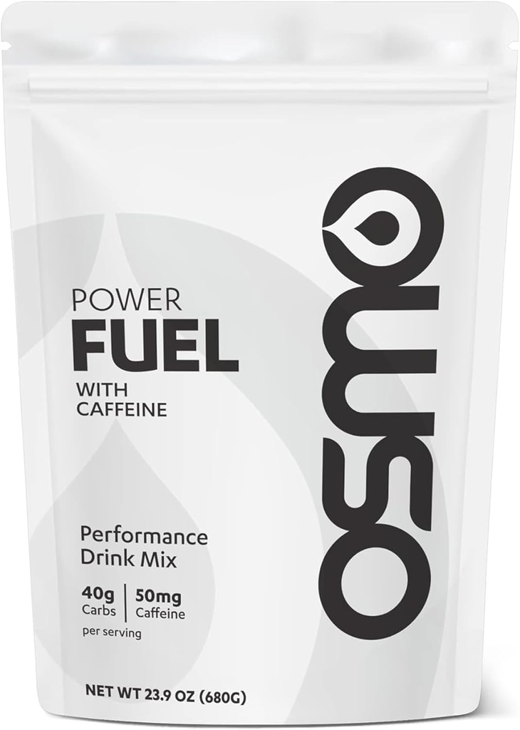 Osmo Power Fuel with Caffeine - Carbohydrate Powder Includes Cluster Dextrin, Sodium ' Fructose, Rapid Absorption " Fueling, No Gastric Distress, All Natural Ingredients, Neutral Flavor - 16 Servings